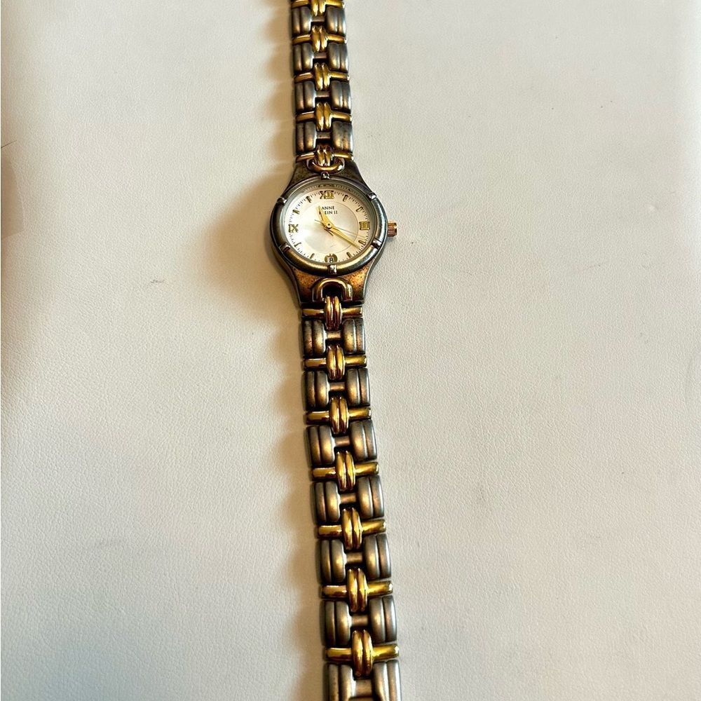 EUC Anne Klein II Gold and Silver Two-Tone Watch